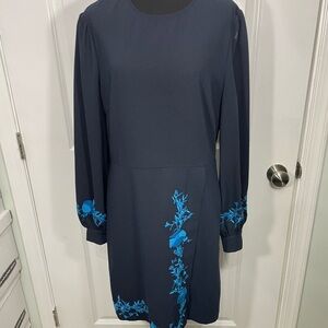 Ted Baker | Dresses | Ted Baker Elegant Navy And Gold Womens Dress |  Poshmark